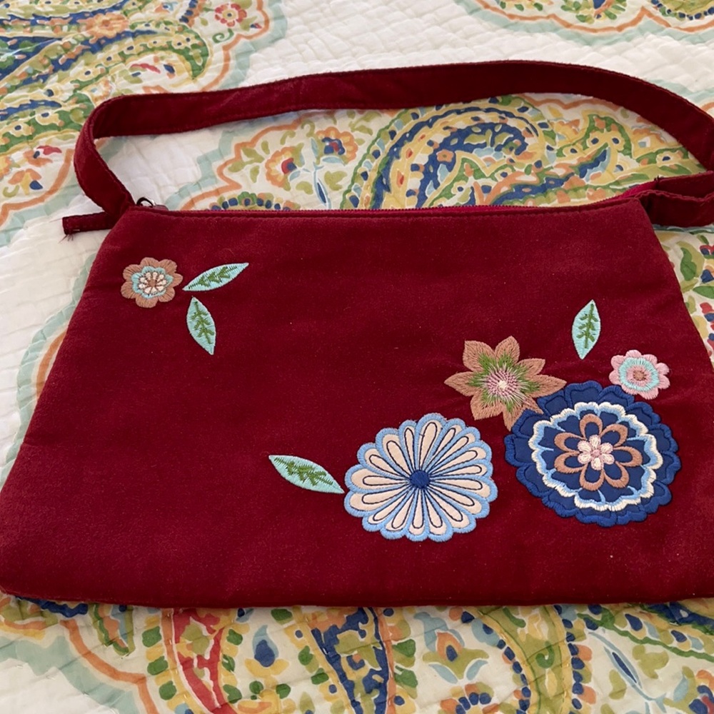 Red Purse Embroidered